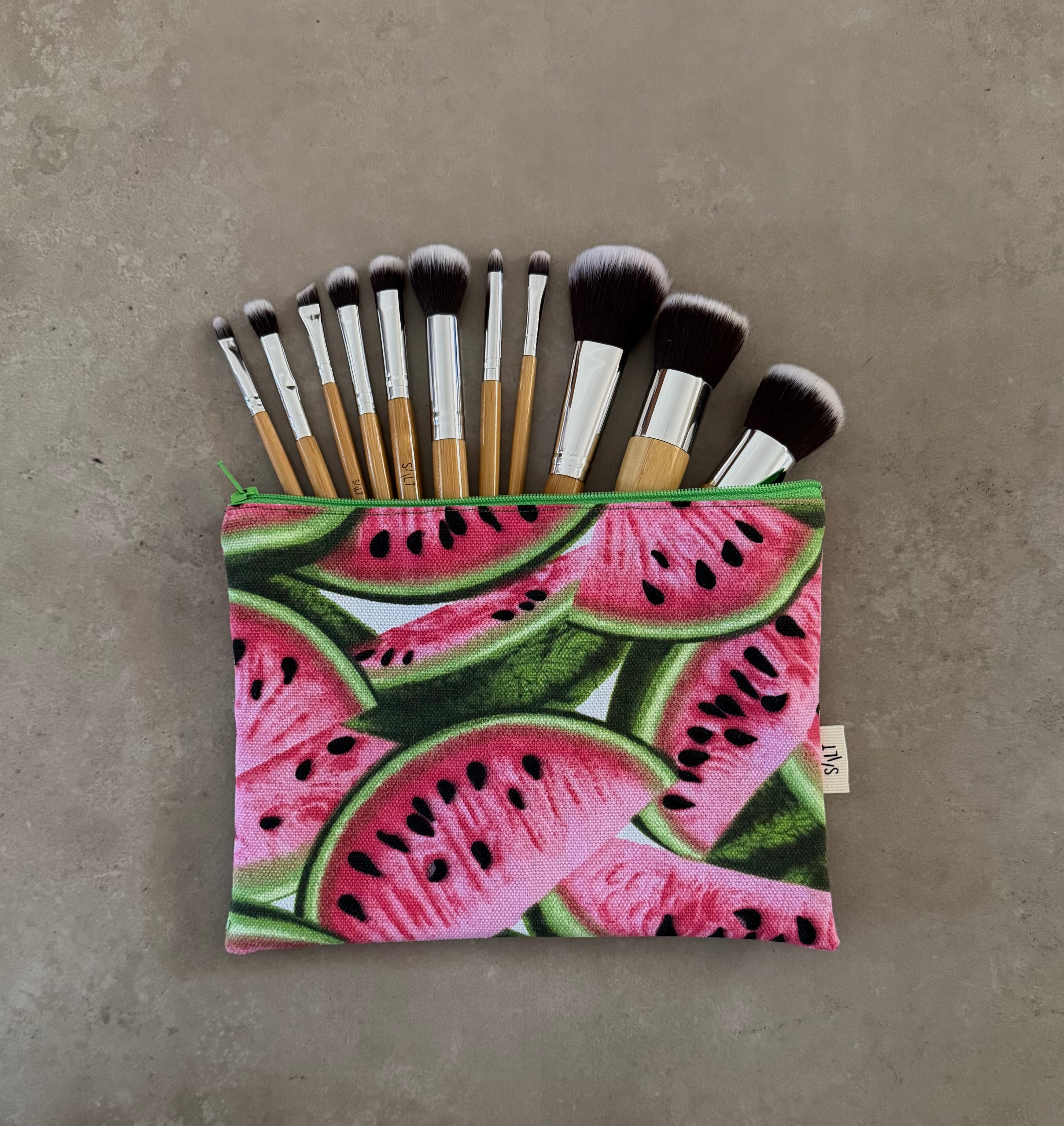 Watermelon printed 11 Piece Bamboo Brush Set